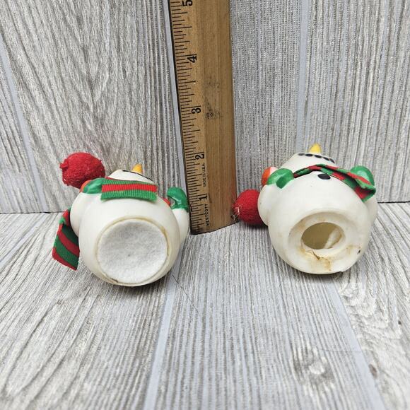 Vintage‎ Christmas Snowman Plastic Figurines Set of 2 Figurines Holiday Decor - Picture 4 of 4